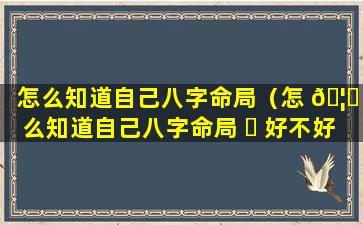 怎么知道自己八字命局（怎 🦈 么知道自己八字命局 ☘ 好不好）